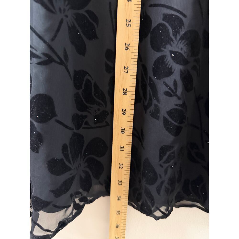Vintage Y2K SL Fashions Womens Black Velvet Burnout Whinsigoth Floral Fairy 6 - Picture 6 of 6
